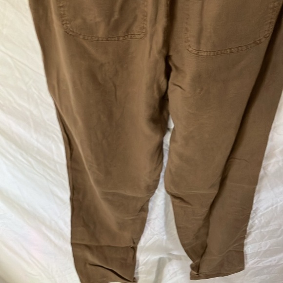 Splendid: Light Khaki Linen Blend Tapered Leg- Tie Front- pockets- M - Picture 13 of 16